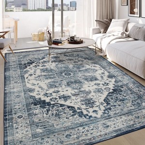 COZONY Runner Rug Vintage Distressed Washable Runner Rug, Non-Slip Stain Resistant Area Rug Traditional Medallion Kitchen Mat Entryway Carpet Rug - 1 of 4