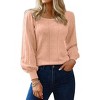 Zeagoo Sweaters for Women 2025 Fall Trendy Tops Casual Puff Sleeve Square Neck Cute Tunic Pullover Blouses - 3 of 4