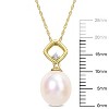 EVERLY JEWELRY | 10K Yellow Gold 0.01 CT Diamond TW 9 - 9.5 MM White Freshwater Cultured Pearl Fashion Pendant With Chain, 17-inch - 2 of 4