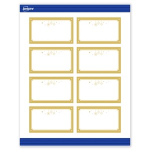 Avery Business Cards, 2" x 3.5", Gold-Metallic Ornaments, Matte, 80 - 1 of 4