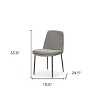 HomeRoots Gray and Black Upholstered Fabric And Metal Dining Side Chair - 3 of 4