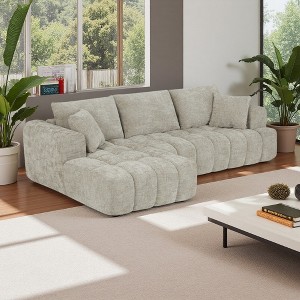 108.3" Chenille Tufted L-Shaped Modular Sectional Sofa with Left Chaise - 1 of 4