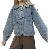 Women's Quilted Tie Jacket - MIOU MUSE - 3 of 4