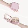 Unique Bargains Travel Small Portable Plush Velvet Jewelry Box Display Holder with Mirror for Birthday Gifts - 4 of 4