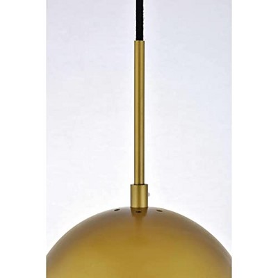 Brass and Clear Glass Globe Pendant Light with Adjustable Cord