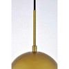 Elegant Lighting Eclipse 1 Light Brass Pendant With Clear Glass - 2 of 4