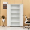 VYNXARIA Tall White Storage Cabinet with 2 Doors and Adjustable Shelves for Home Office - 4 of 4
