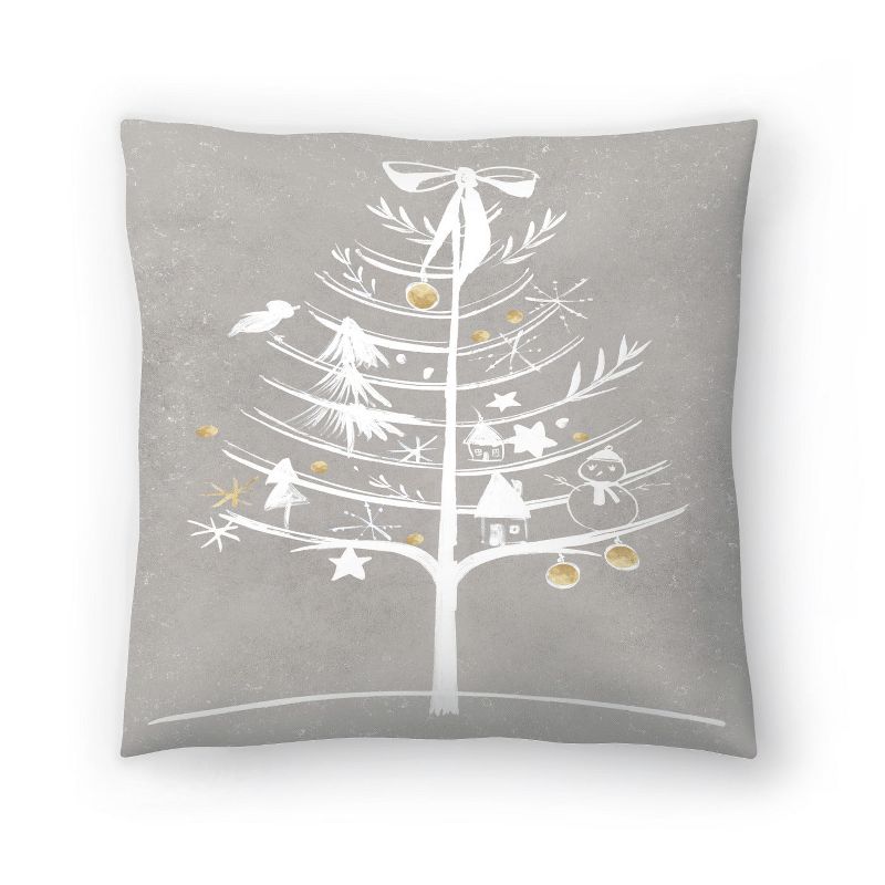 White Ornament Tree Ii by Pi Holiday Collection -  14" x 14" Throw Pillow - Americanflat, 1 of 6