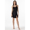 SilkSilky Women's Pure Silk Lace Trim Split Hem Chemise Nightgown - 3 of 4