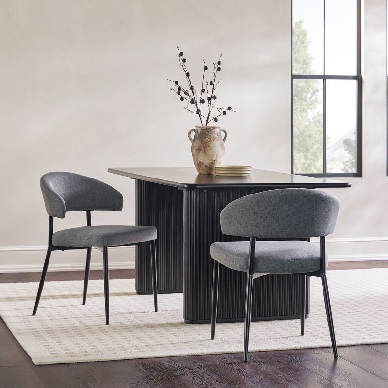 Set of 2 Modern Curved Back Upholstered Dining Chair - Saracina Home, 2 of 12