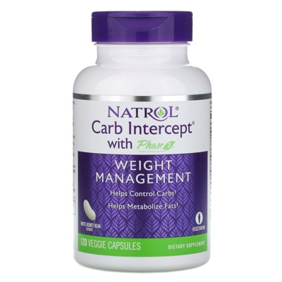 Natrol Carb Intercept with Phase 2 Carb Controller, 1,000 mg, 120 Veggie Capsules, Weight Loss Supplements