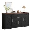 LIVAREEmlen 63" Farmhouse Baker's Racks with 2 Drawers & Door Rack and Adjustable Shelves for Kitchen,Living Room, Entryway,Dining Room - 2 of 4