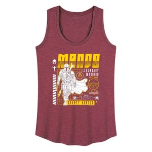 Women's - Star Wars - The Mandalorian Mando Dark Digital Graphic Racerback Tank - 1 of 4
