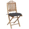 vidaXL 2X Folding Bamboo Patio Chairs with Cushions - Outdoor Garden Lounge Seating, Weatherproof & Space-Saving Furniture - 3 of 4