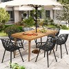 Christopher Knight Home Lillian 7 Pieces Patio Modern Acacia and Polypropelene Plastic Dining Set - 2 of 4