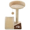 vidaXL Cat Tree Beige and Brown Particle board, Soft plush, Sisal rope - 4 of 4