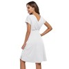 Clearlove 2025 Summer Maternity Nursing Dress Baby Shower Short Sleeves A-line Midi Pregnancy Dress - 3 of 4