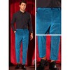 INSPIRE CHIC Men's Velvet Zipper Button Party Straight Leg Shiny Pants - 4 of 4