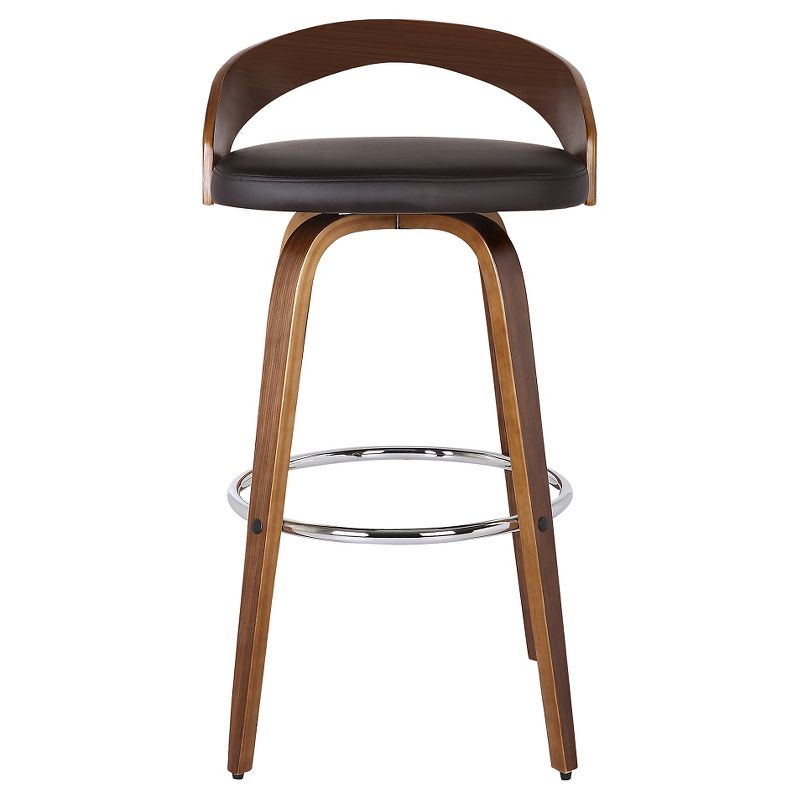 26&#34; Sonia Counter Height Barstool Faux Leather Brown - Armen Living, 4 of 8