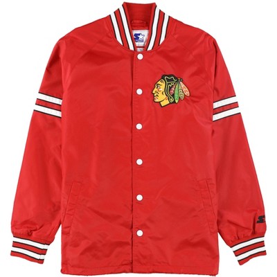 STARTER Mens Chicago Blackhawks Windbreaker Jacket