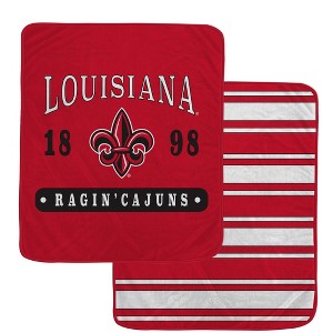 NCAA Louisiana Ragin' Cajuns Varsity Plaque Double Sided Royal Plush Blanket - 1 of 1