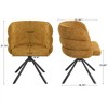 Grungis Chenille 270° Swivel Office Chair NO Wheels Set of 2,Modern Gaming Chair with Metal Base,Computer Chair for Office - 3 of 4