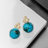 Ross-Simons Turquoise Bead Trio Earrings in Sterling Silver and 14kt Yellow Gold - 3 of 4