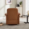PU Leather Swivel Barrel Accent Chair with Solid Wood Frame,Modern Armchair for Living Room or Reading Area–The Pop Home - 3 of 4