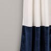 Lush Décor Prima Velvet Color Block Light Filtering Window Curtain White/Navy Set 38X84 - 3 of 4