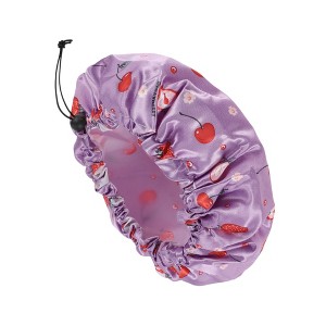 Unique Bargains Women's Strawberry Bath Cap 1 Pc - 1 of 3