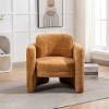 Zen 21" W Modern Barrel Accent Chair Armchair,Curved Streamlined Silhouette Woven Velvet fabric Armchair,Upholstered Barrel Chairs-Maison Boucle - 2 of 4