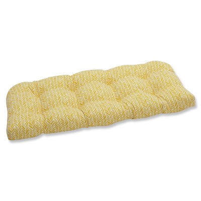 Outdoor/Indoor Herringbone Wicker Loveseat Cushion - Pillow Perfect