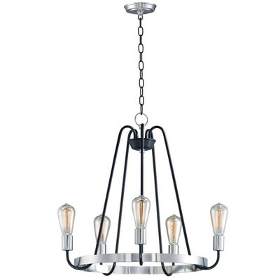 Maxim Lighting Haven 5 - Light Chandelier in  Black/Satin Nickel