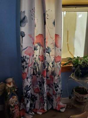 Set Of 2 Zuri Flora Light Filtering Window Curtain Panels - Lush