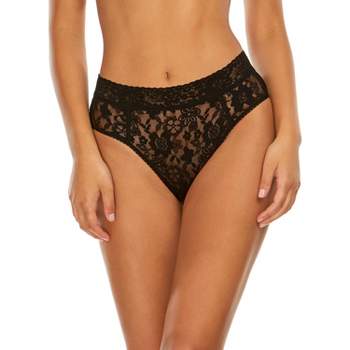 Express Leonisa Mid-Rise Sheer Lace Cheeky Brief Black Women's