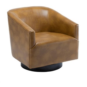 NicBex Faux Leather Accent Chair,Upholstered Living Room Chairs with Curved Backrest and Wood Base,Modern Armchair,Club Chairs for Living Room - 1 of 4