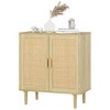HOMCOM Bohemian Sideboard, Buffet Cabinet with Rattan Doors, Coffee Bar Cabinet with Shelves for Living Room, Hallway - 4 of 4