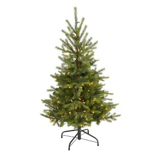 Nearly Natural Pre-Lit LED North Carolina Spruce Artificial Christmas Tree Clear Lights - 1 of 4