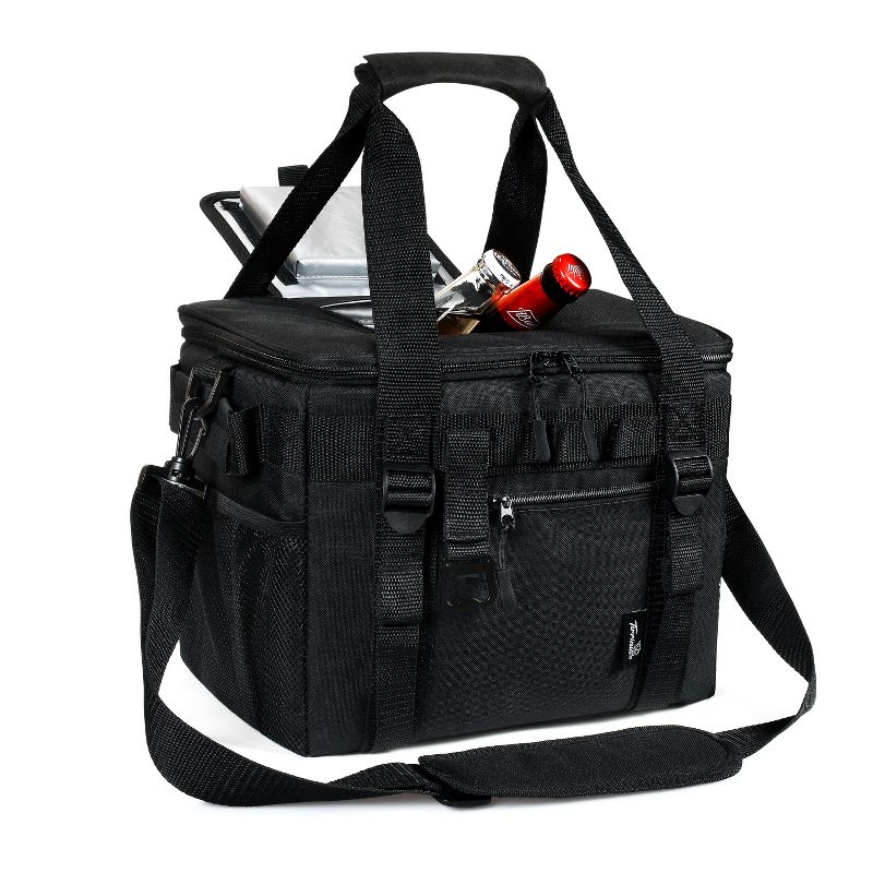 Tirrinia 24 Cans Soft Sided Cooler, Insulated Leakproof Large Cooler with Bottle Opener & Adjustable Strap (Black)