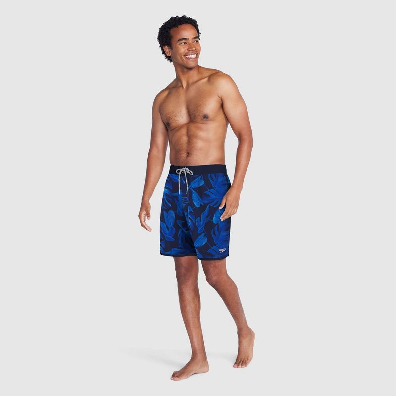 Speedo Men&#39;s 7&#34; Tropical Floral Print E-Board Swim Shorts - Blue, 3 of 4