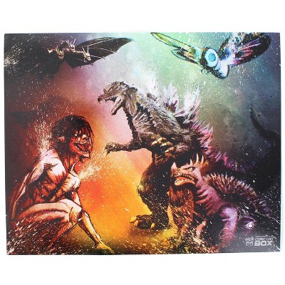 Toynk Godzilla/ Attack on Titan Gods and Titans 8x10 Inch Art Print by Rob Prior