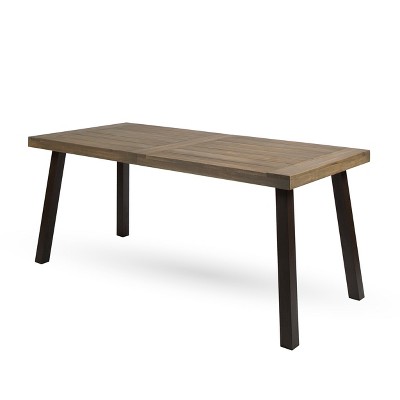 Della Rectangle Acacia Dining Table - Gray - Christopher Knight Home