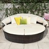 Tangkula Outdoor Patio Rattan Daybed Wicker Adjustable Cushioned Sofas - 2 of 4