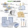 NutriChef 22-Piece Home Kitchen Cookware, Kitchen Tools, and Bakeware Set - Marble Non-Stick Pots and Pans (Moon Grey) - 3 of 4