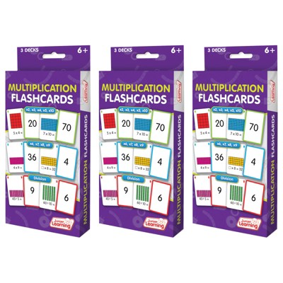 Junior Learning Multiplication Flashcards, 3 Sets Per Pack, 3 Packs