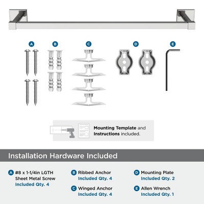 Chrome 18-Inch Wall Mounted Towel Bar