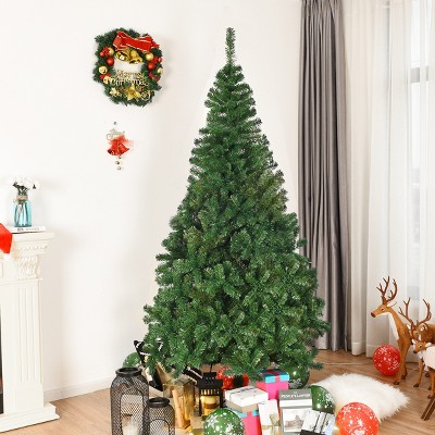 Costway Artificial PVC Christmas Tree W/Stand Holiday Season Indoor Outdoor Green