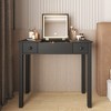 Gulches Black Multifunctional Vanity Desk, Flip-Top Mirror(3MM), 2 Drawers+3 Removable Boxes, 2-in-1 Compact Home Office/Makeup Table (15.75" Deep) - 2 of 4