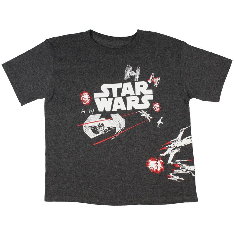 Star Wars Boy's Spaceship Battle Scene Logo T-Shirt, 1 of 4