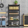 5-Tier Utility Shelves, Metal Storage Shelves Garage Shelving Unit Adjustable Garage Storage Shelves Storage Racks Heavy Duty Shed Shelving- Black - 4 of 4